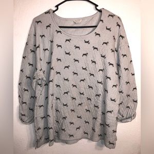 XL Grey French bulldogs top!!!